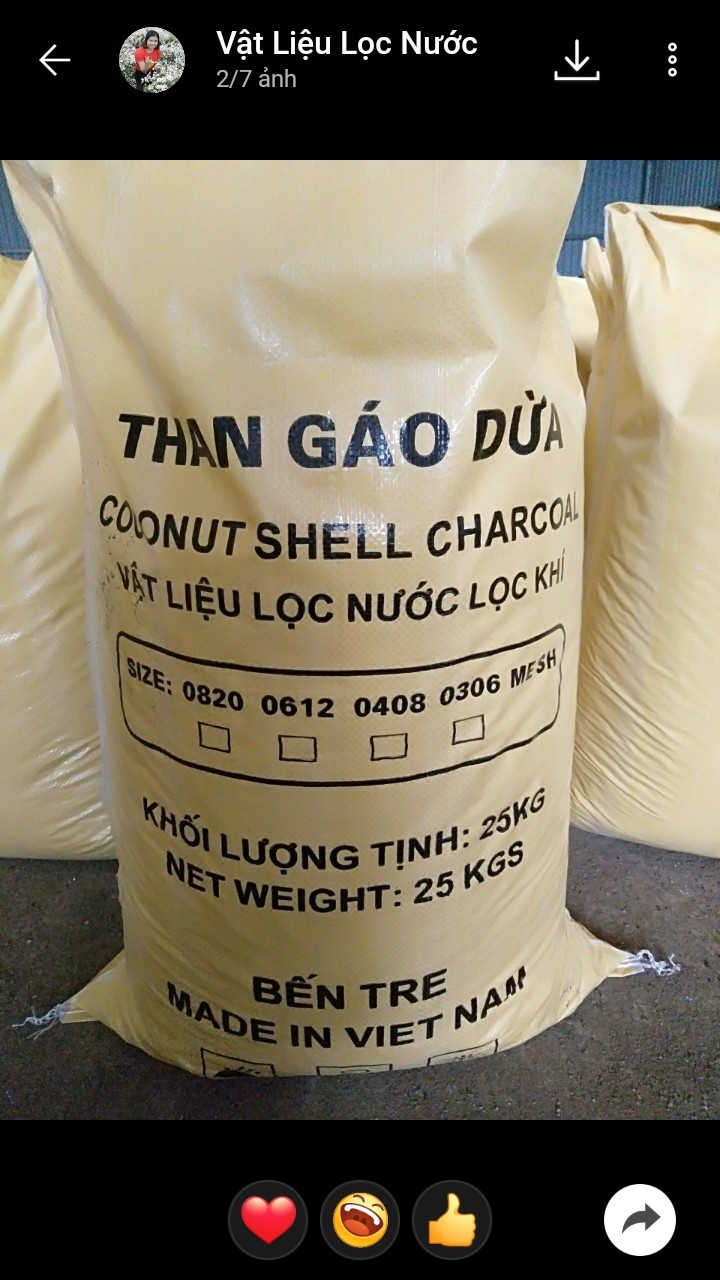 Than hoạt tính gáo dừa cao cấp, dùng lọc nước, hút ẩm, lọc không khí (gói 1kg)