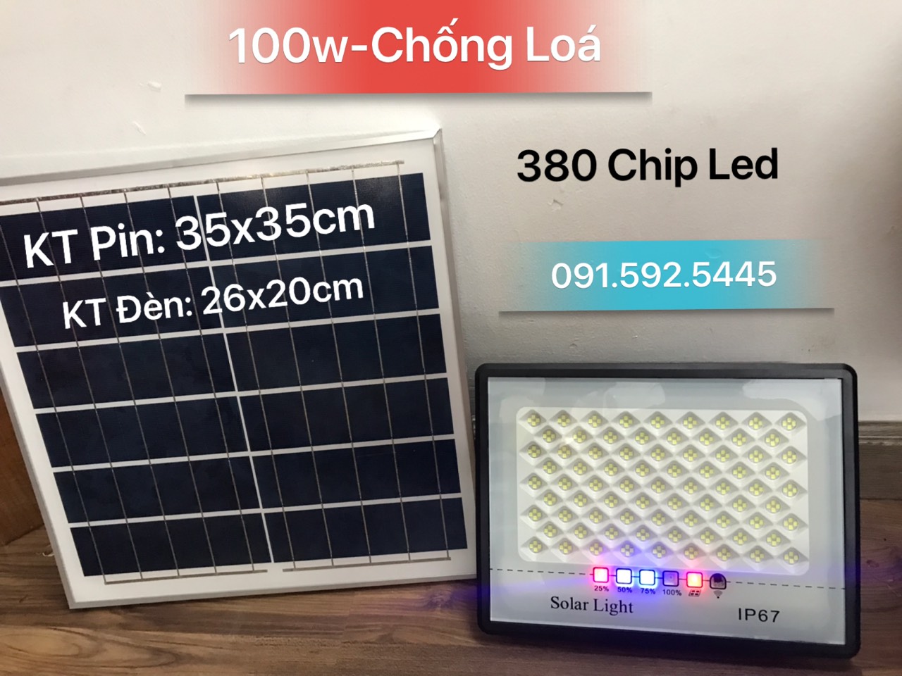 Đèn Năng Lượng Mặt Trời Chống Lóa, IP67, Sáng Tốt