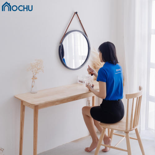 Gương Tròn Treo Tường Khung Gỗ OCHU - Mirror Circle 50 - Black