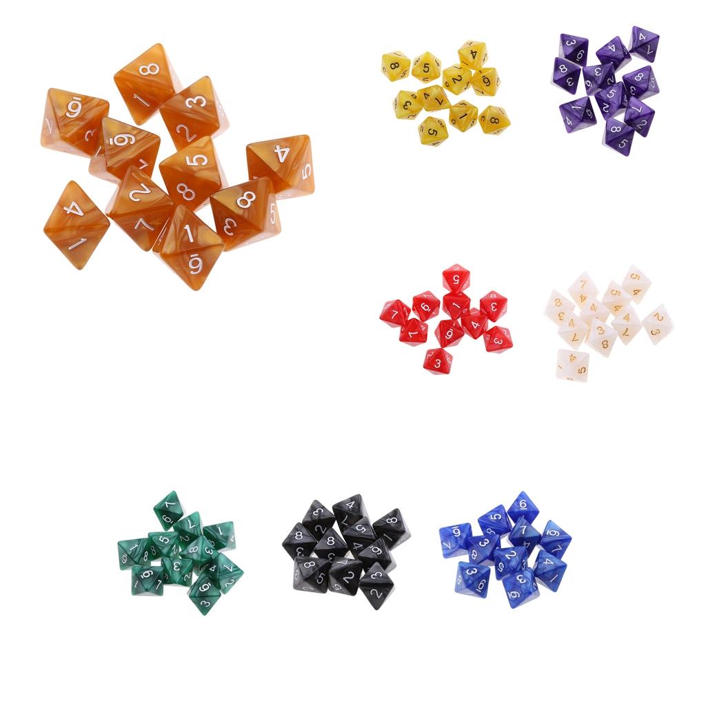 10 Chiếc Xúc Xắc 8 Mặt D8 Dice đa Giác Cho Các Trò Chơi Trên Bàn