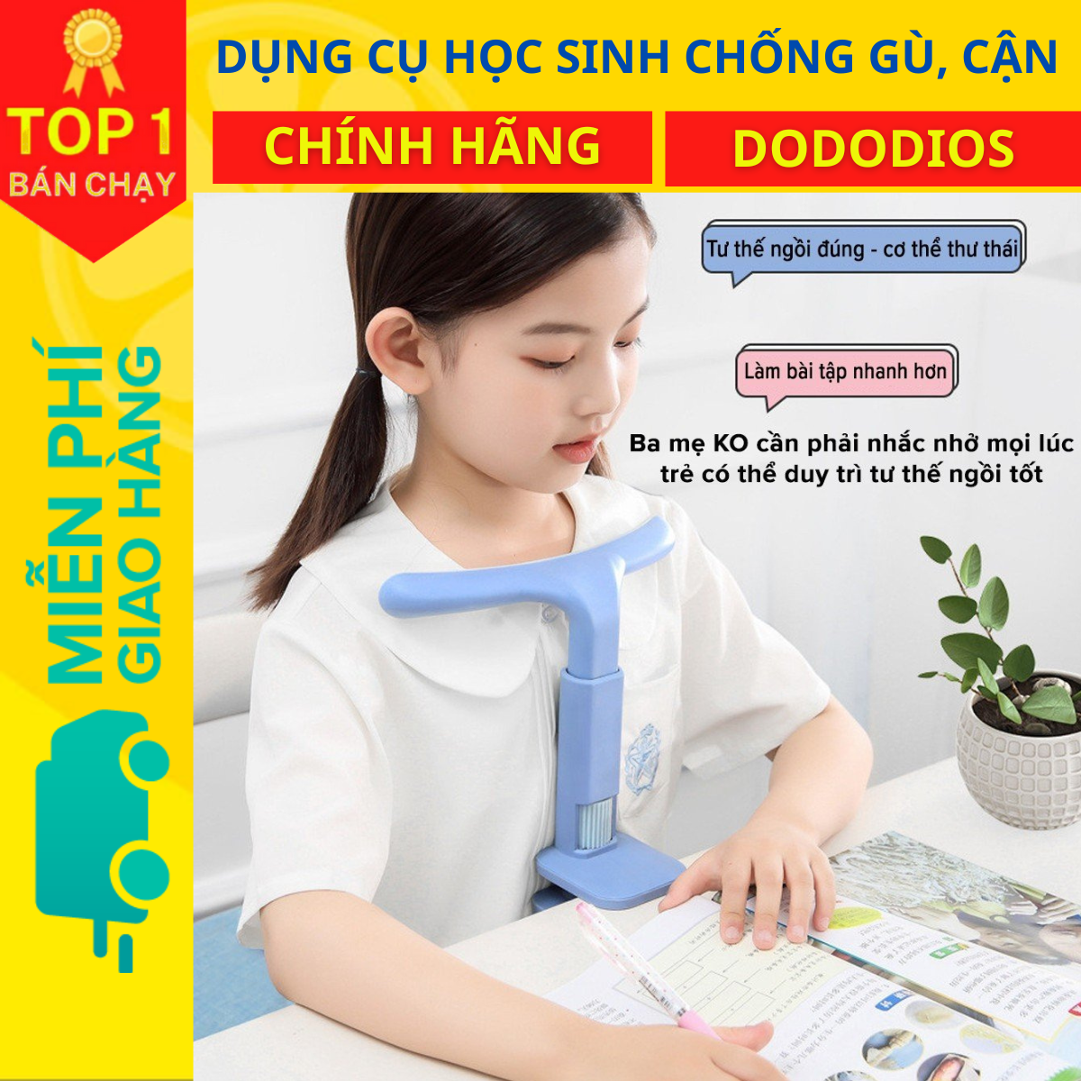 Hình ảnh Giá Đỡ Cằm Chống Cận Thị, Dụng Cụ Giúp Ngồi Thẳng Lưng Chống Gù Cao Cấp ECO, Giá Đỡ Cằm Chống Cận Thị, Dụng Cụ Chống Cận Thị, Chống Gù - Hàng Chính Hãng dododios