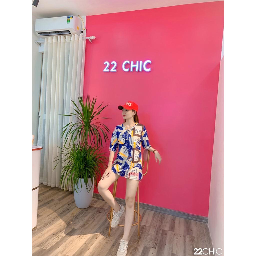 Áo thun họa tiết dáng rộng freesize cá tính - 22CHIC