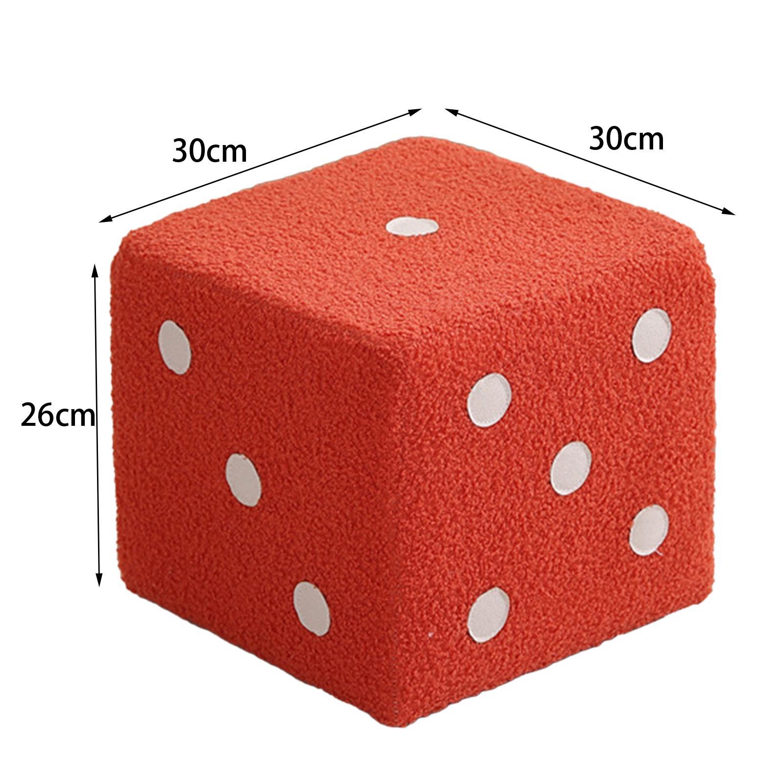 Dice Cubic Foot Stool Small Dice Cube Ottoman for Apartment Entryway Bedside