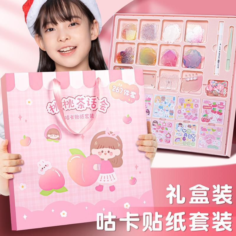 Goo Card DIY Set Kids Arts and Craft Acrylic Disc Hanging Ornament Pendant DIY Kits Card Sticker Set for Card DIY Decor Activities