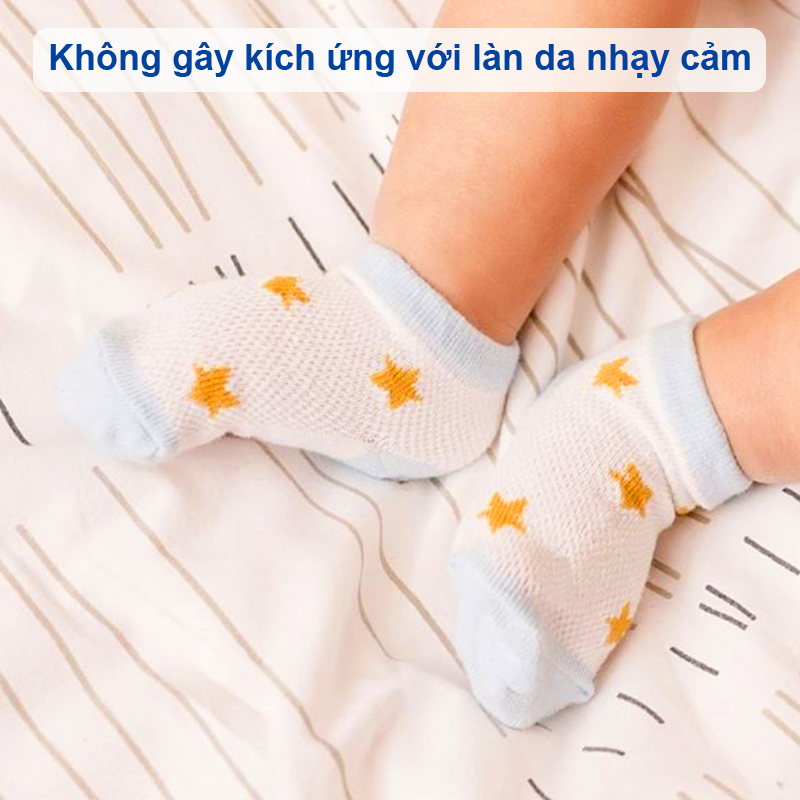 Tất cho bé gái và bé trai hình thú Baby-S, Set 5 đôi tất lưới cho bé 0-2 tuổi chất cotton co giãn – ST002