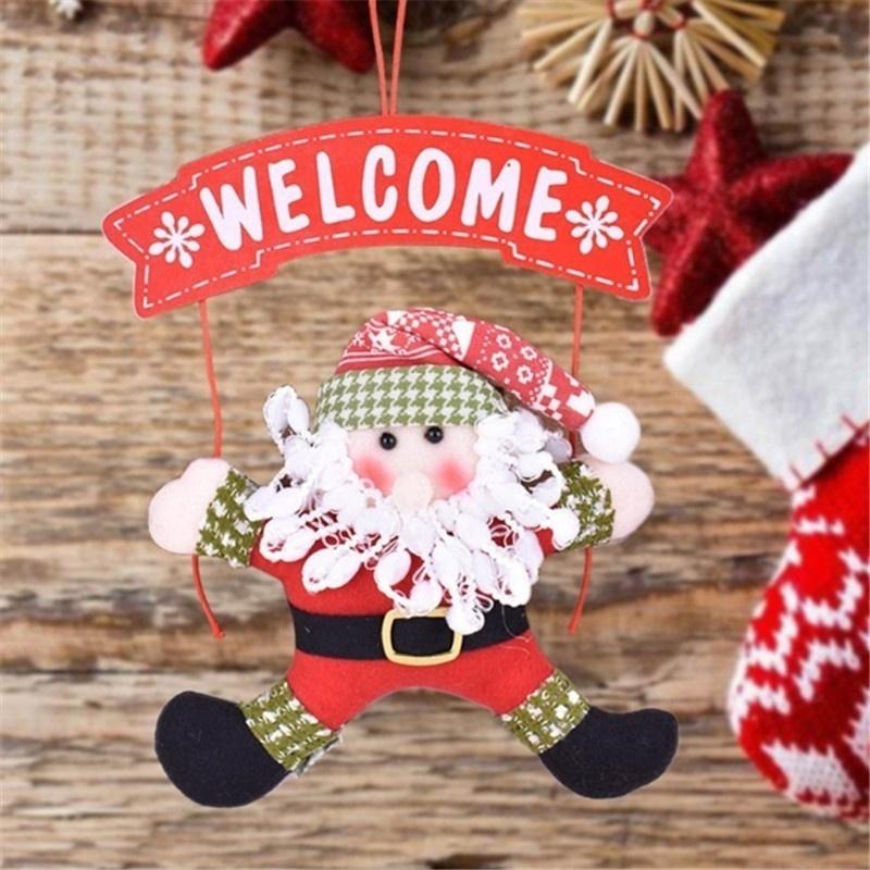 1 Phụ Kiện Treo Cửa Trang Trí Giáng Sinh Hình Ông Già Noel / Người Tuyết / Cây Thông