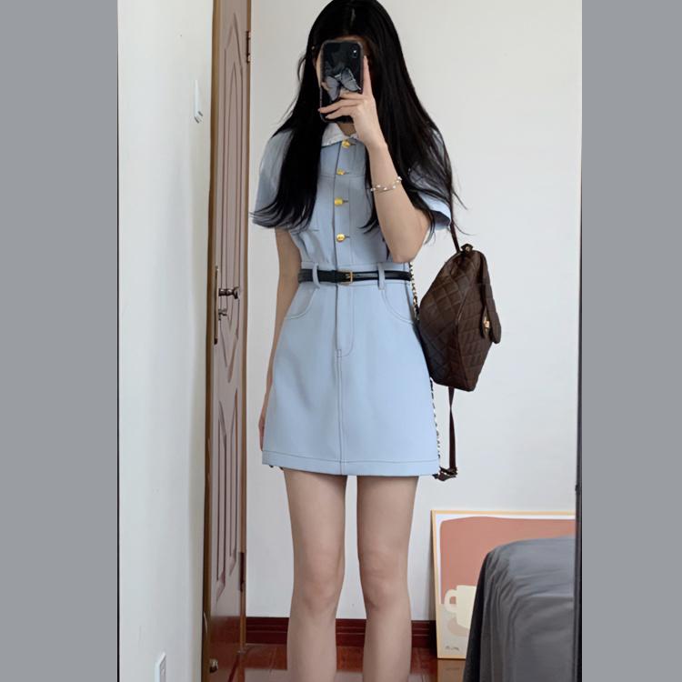 TOBE1SHOP Váy cổ búp bê thơm cho nữ mùa hè 2023 Thiết kế kiểu Pháp