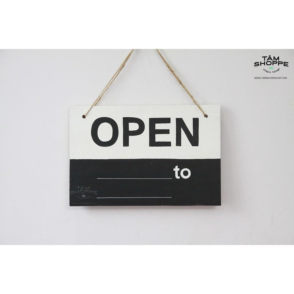 BẢNG GỖ TREO CỬA OPEN/ CLOSED THEO GIỜ SỐ 03
