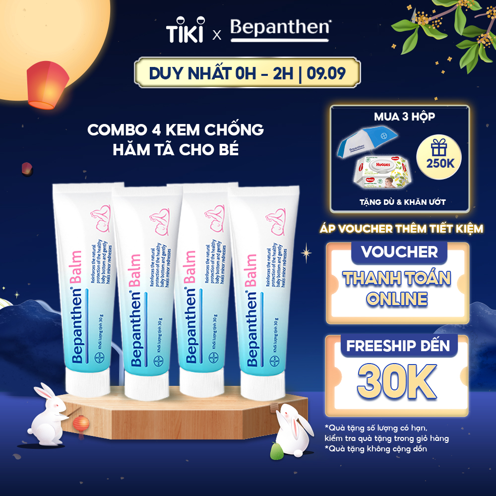 Combo 4 Kem Chống Hăm BEPANTHEN Balm Dạng Kem Mỡ Tuýp 30G x4