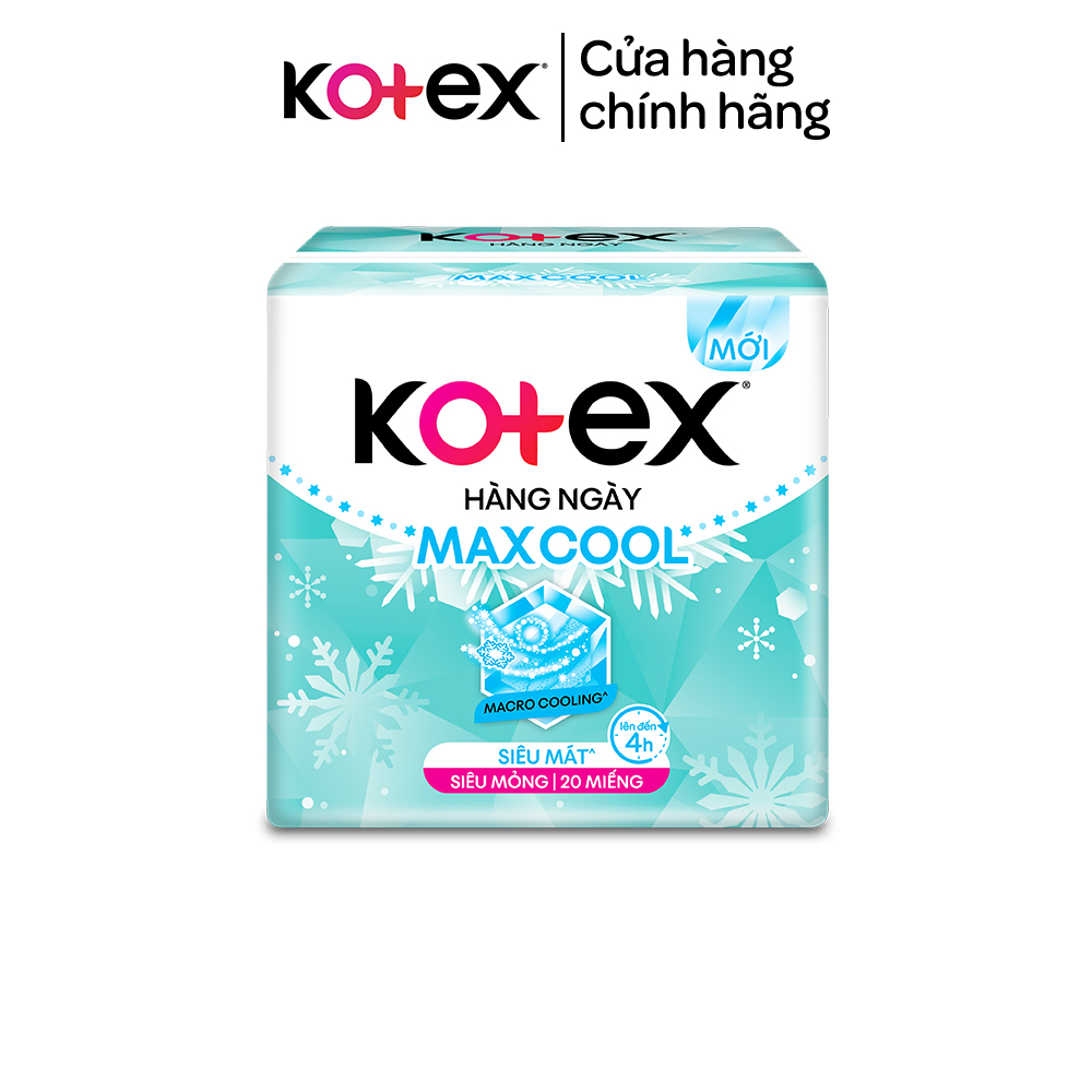 Combo 8 gói băng vệ sinh Kotex Maxcool hằng ngày kháng khuẩn 20 miếng