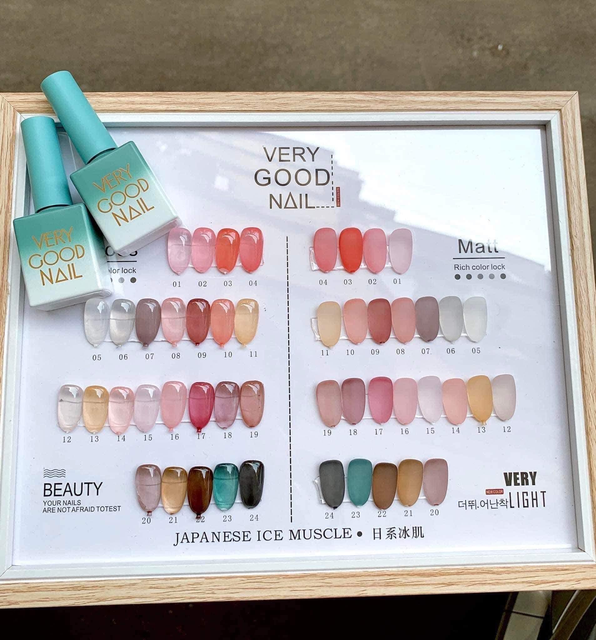 Set sơn thạch 24 màu verygood nail tặng kèm bảng màu sơn sẵn làm nail