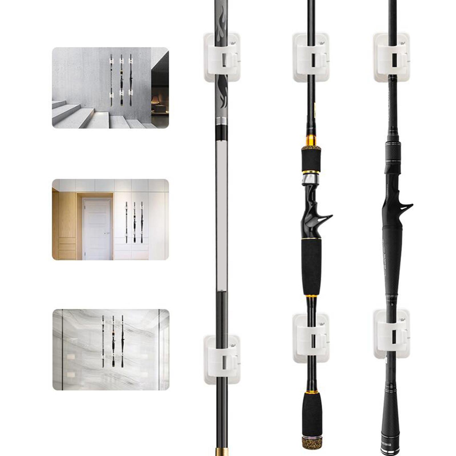 2x Fishing Rod Rack Wall Mount Vertical Horizontal Fish Pole Storage Holder