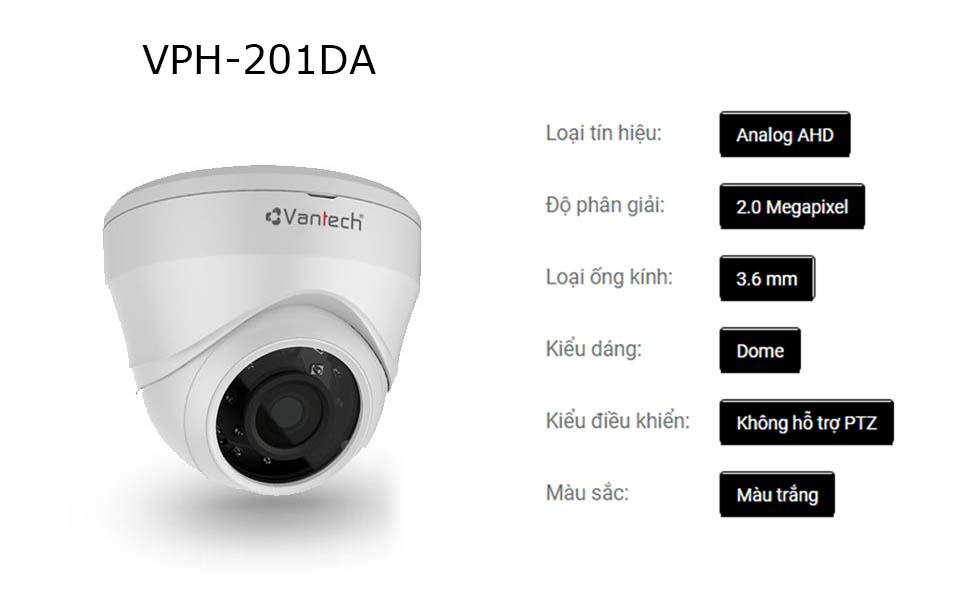 Camera hồng ngoại AHD VPH-201DA - Hàng chính hãng