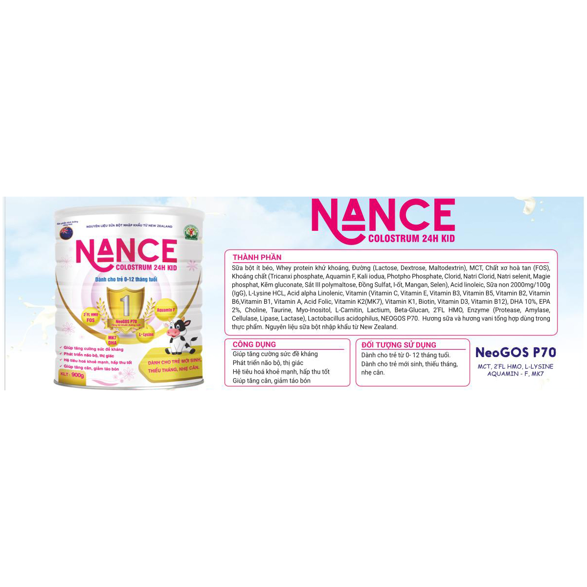 Sữa Dinh Dưỡng NANCE Colostrum 24h Kid: Giúp Trẻ Tăng Cân, Tăng Đề Kháng