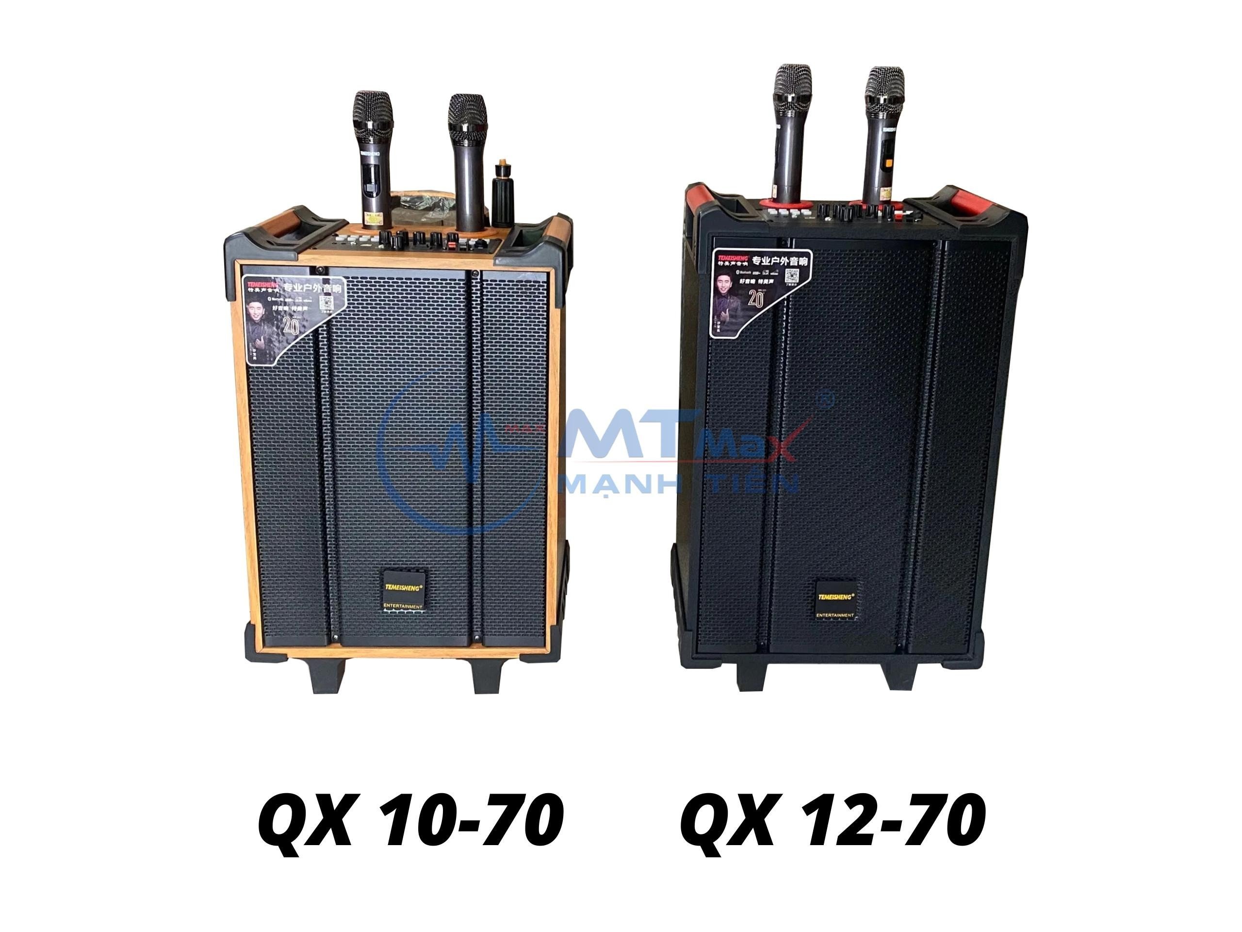 Loa karaoke Temeisheng QX1270 - Bass 30 kèm 2 Micro Không Dây công suất 400w hát karaoke cực đã có tay kéo cực tiện dụng tặng kèm 2 mic uhf cáo cấp khả năng phát âm thanh trầm ấm thích hợp gia đình tiệc tùng