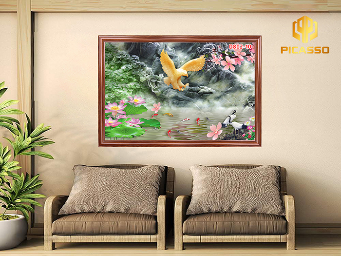 Tranh kính cường lực Hoa ngọc D802 01