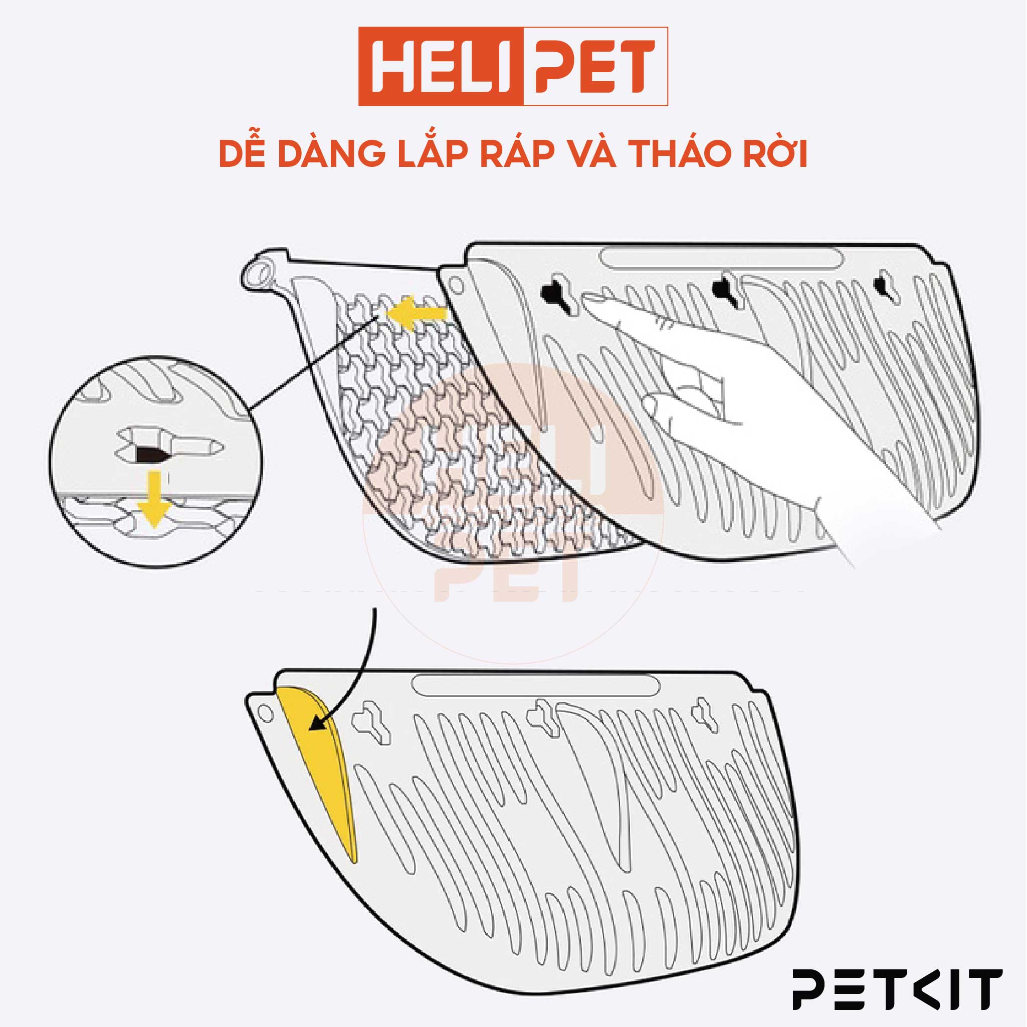 Tấm Chắn Xả Cát Cũ Máy Vệ Sinh Cho Mèo PETKIT Pura Max - HeLiPet