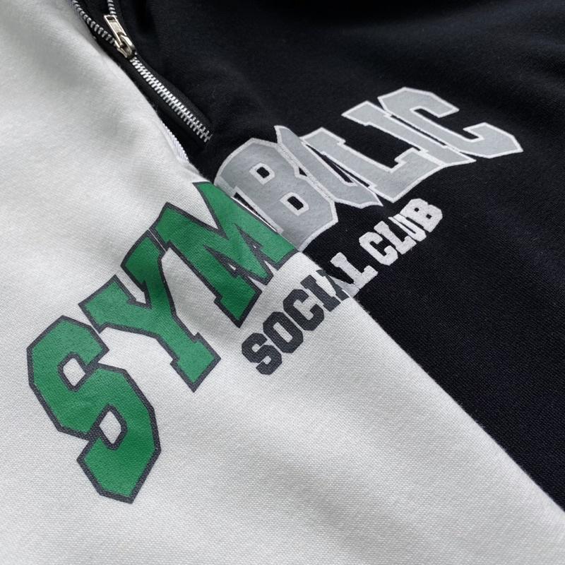 Áo sweater nỉ SYMBOL unisex Homies cổ trụ có khoá zip