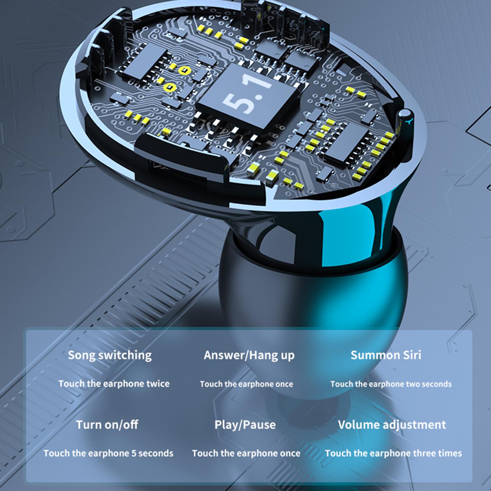 TWS Bluetooth 5.1 3500MAh-Box Sạc Không Dây Tai Nghe Âm Thanh Nổi Thể Thao Chống Thấm Nước Tai Nghe Nhét Tai Tai Nghe Có Micro