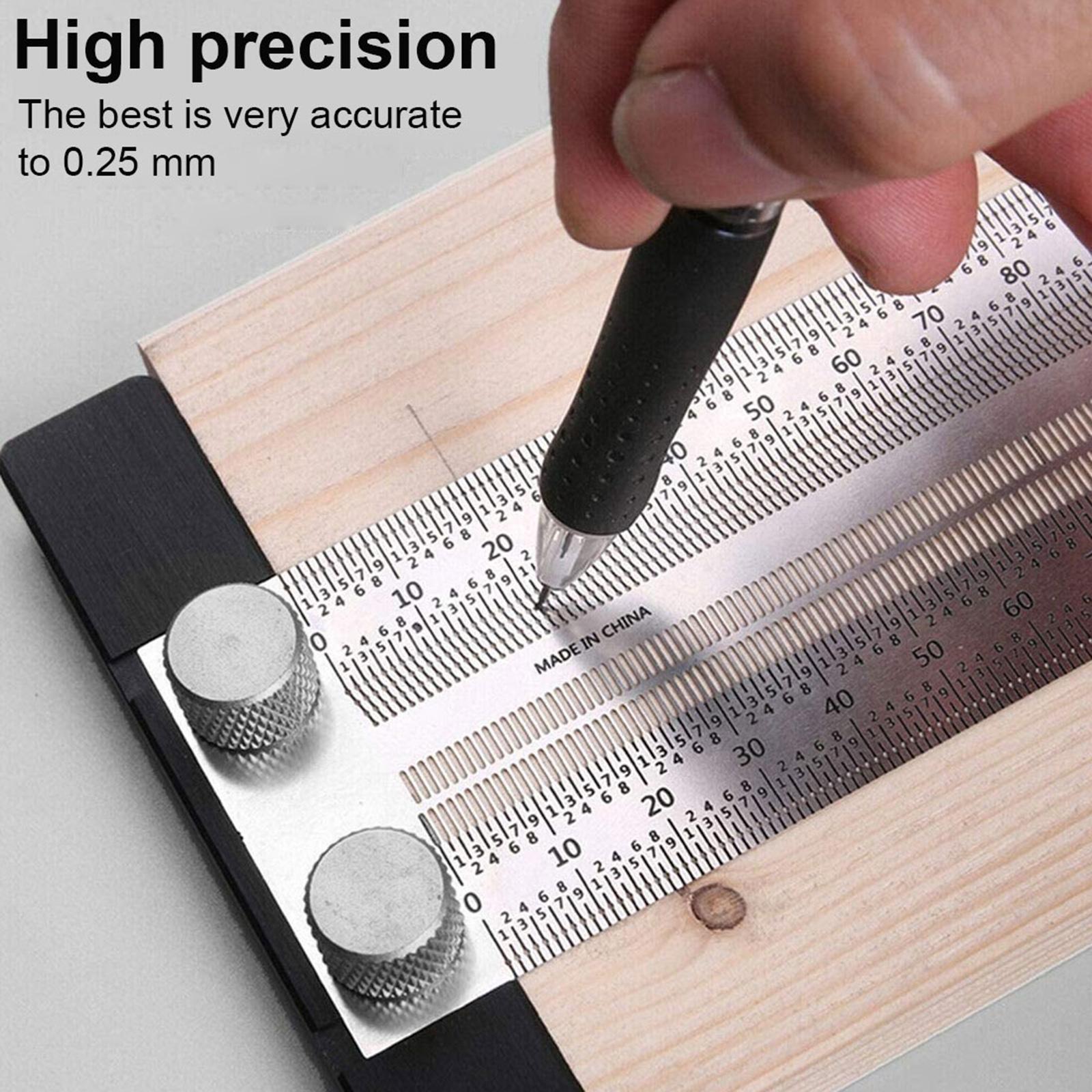T Type Hole Scale Ruler Woodworking Scribing Mark Line Gauge Carpenter
