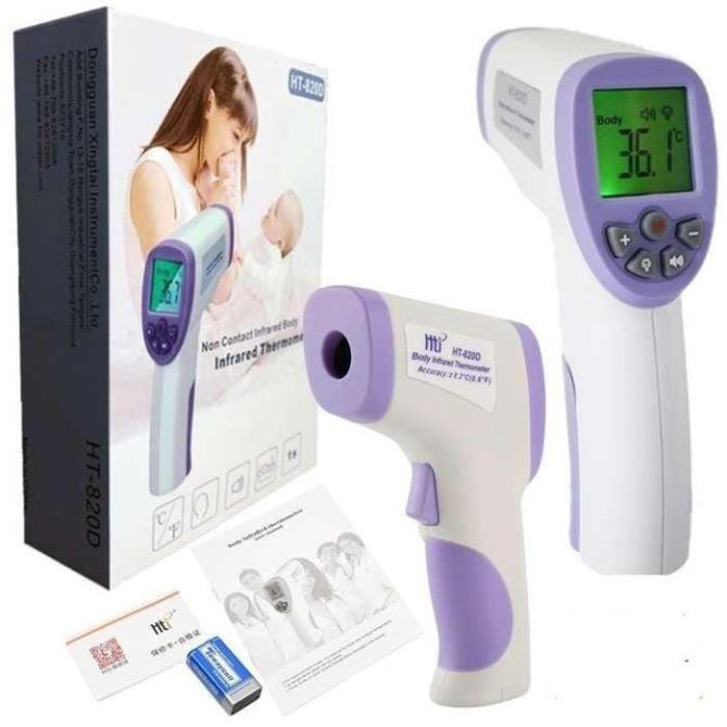 Nhiệt kế điện tử hồng ngoại đo tai trán HT-820D, đo nhiệt độ chính xác giúp kiểm soát tốt thân nhiệt