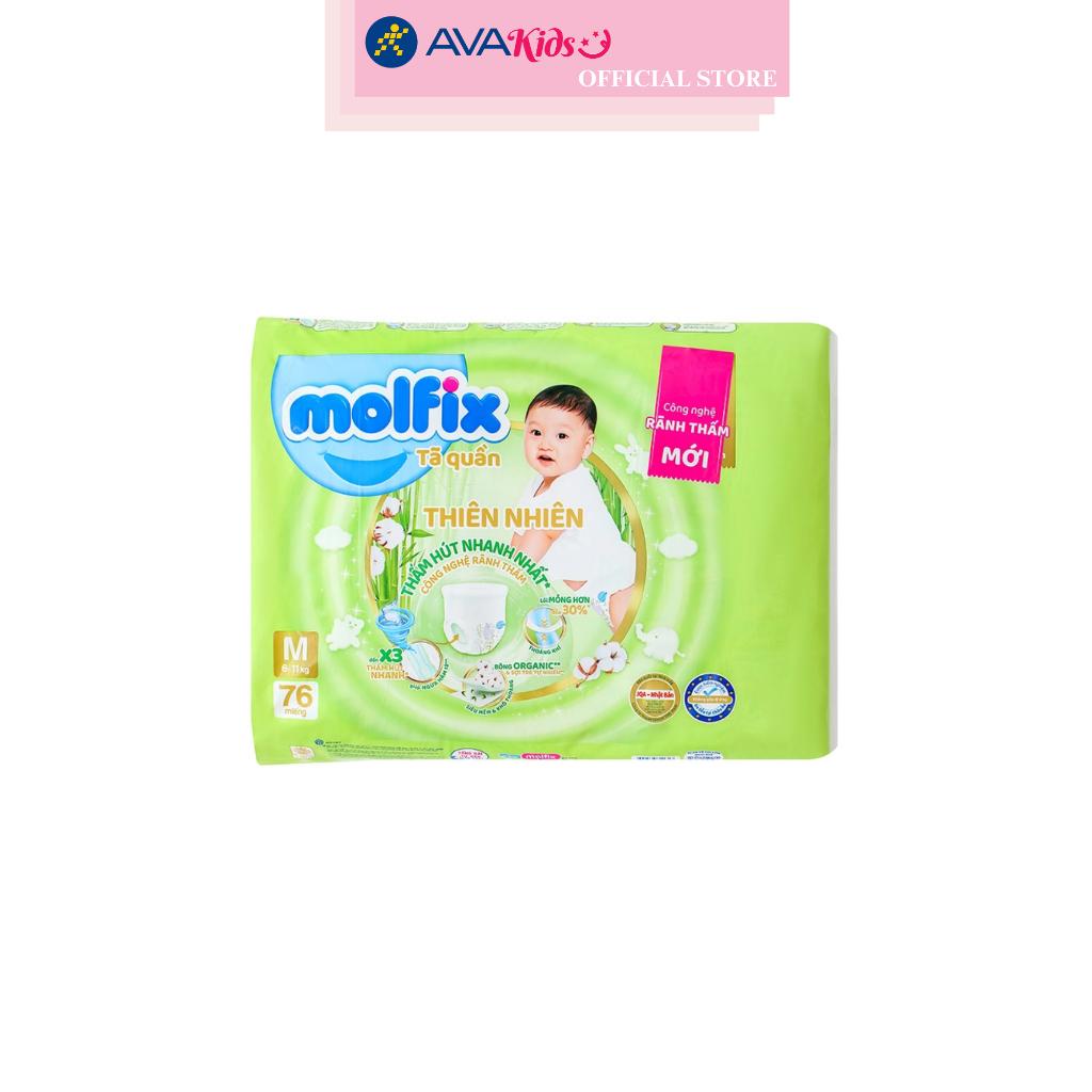 Tã quần Molfix thiên nhiên size M 76 miếng (6 - 11 kg)