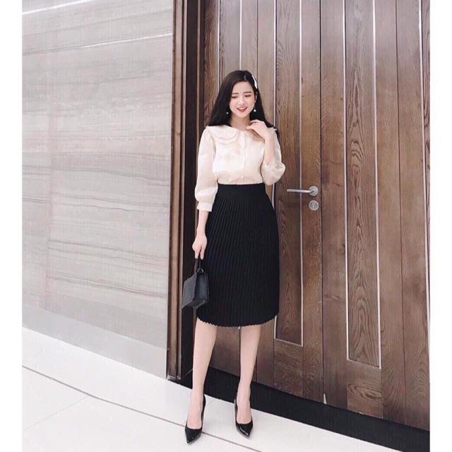 ️FLASH SALE️CHÂN VÁY MIDI DẬP LI NHỎ