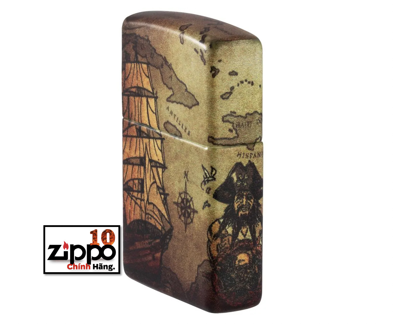 Bật lửa Zippo 49355 Zippo Pirate Ship Design - Chính hãng 100%