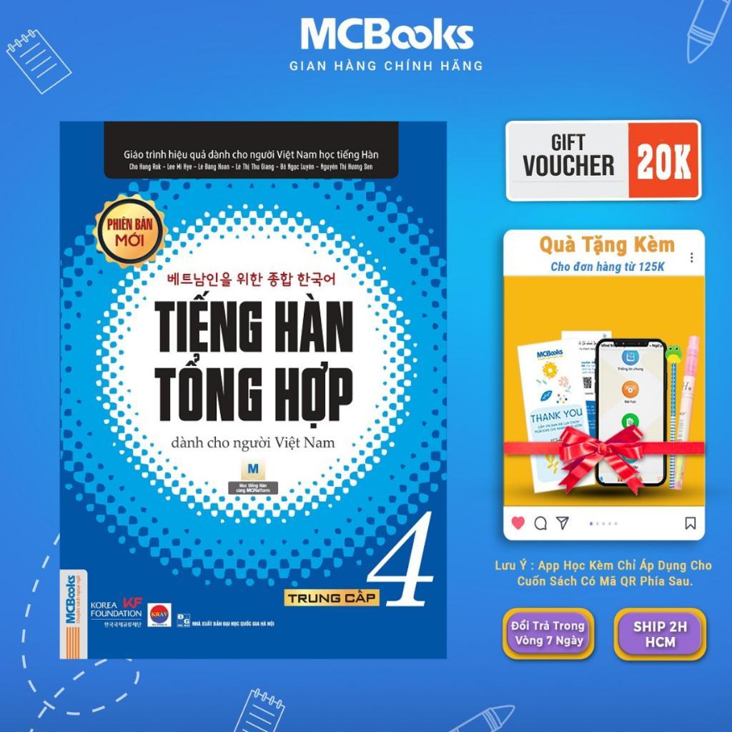 Sách - Giáo Trình Tiếng Hàn Tổng Hợp Trung Cấp 4 - Bản Đen Trắng - MCBooks