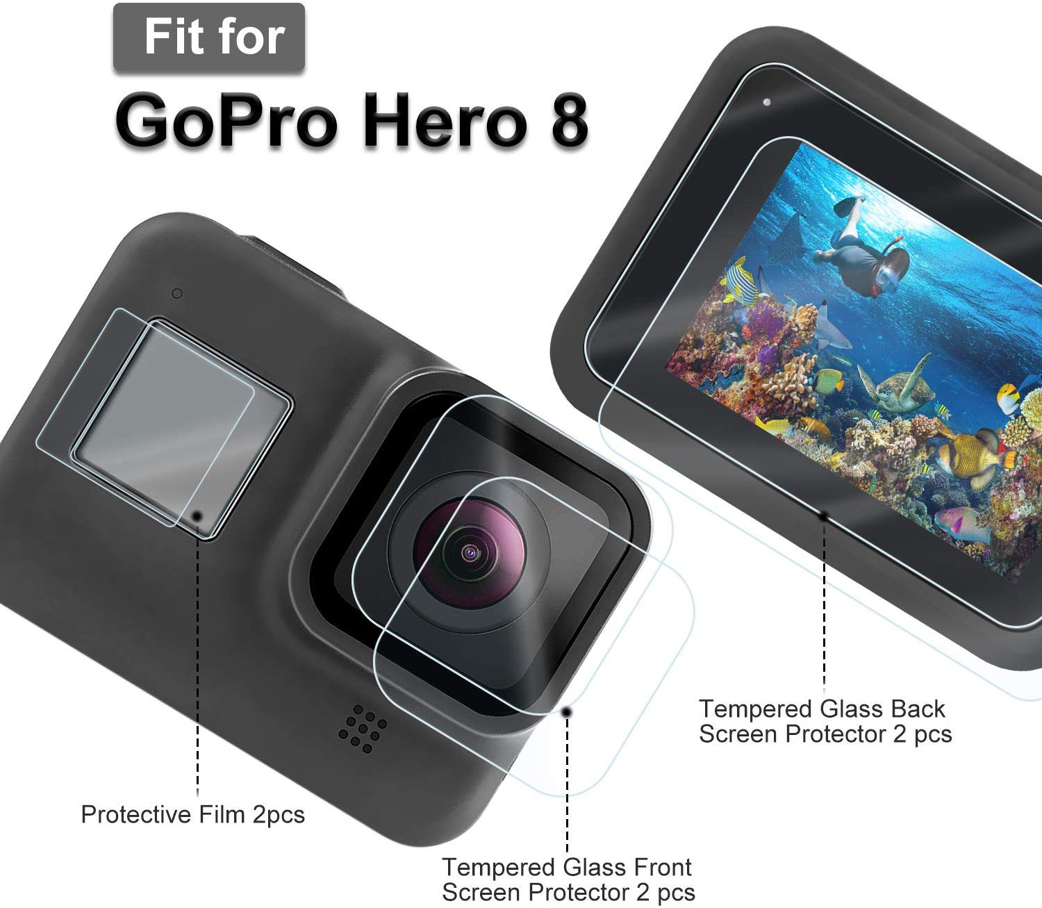 Bộ 2 miếng dán kính cường lực bảo vệ màn hình gopro hero 8