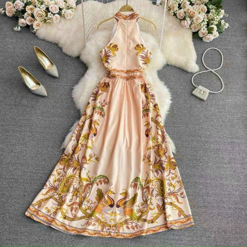 ĐẦM LỤA CỔ YẾM HOẠ TIẾT CAO CẤP