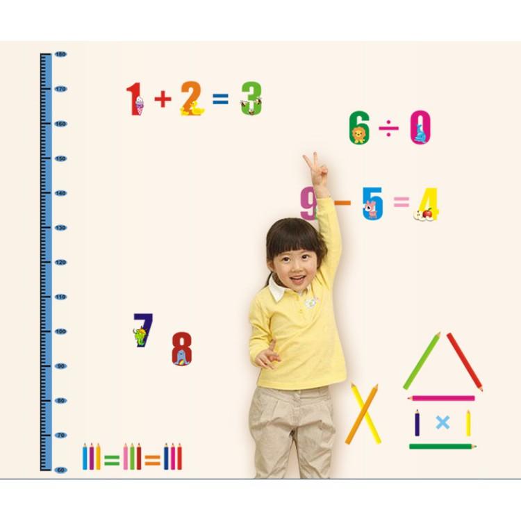 Decal trang trí tường Thước Đo Số Thứ Tự cho Trẻ