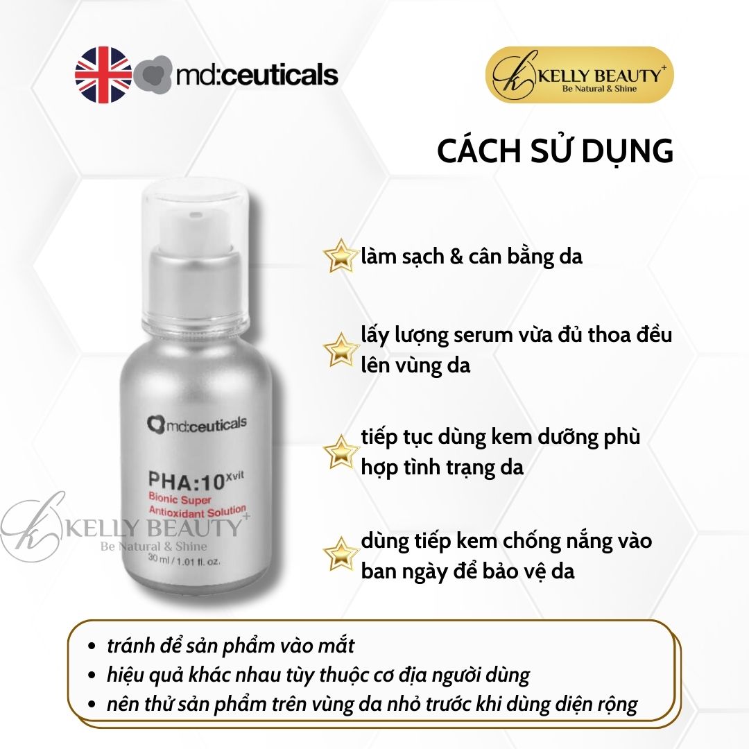 Serum Trẻ Hóa Da PHA:10XVIT Bionic Super Antioxidant Solution - MD:Ceuticals | Kelly Beauty