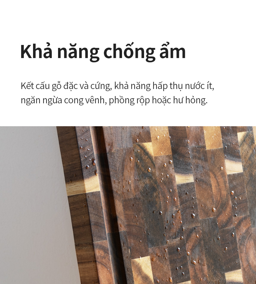 Thớt Gỗ Tràm Acacia LocknLock CKD076 - Hàng chính hãng, bề mặt cứng, có rãnh chống tràn, chống ẩm - JoyMall