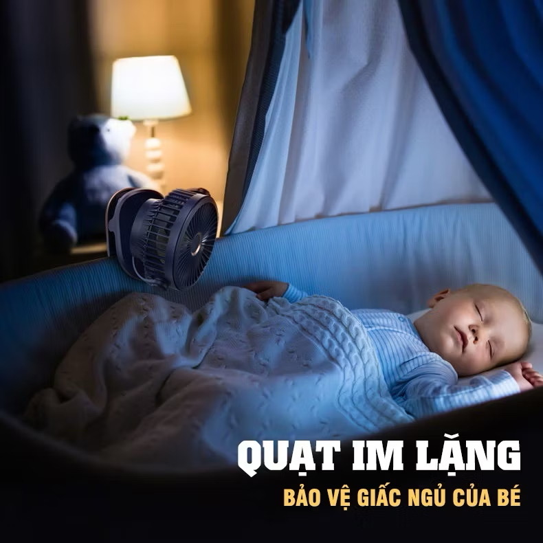 [HÀNG LOẠI ĐẸP]Quạt tích điện mini để bàn pin 10000mAh chạy 24 giờ liên tục 4 chế độ gió xoay 720 độ