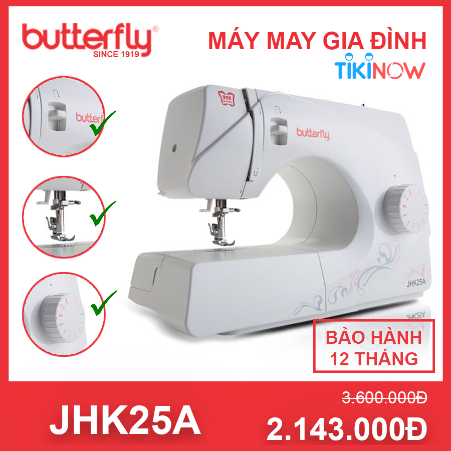 Máy May Gia Đình Cơ Bản Butterfly JHK25A - Hàng Chính Hãng