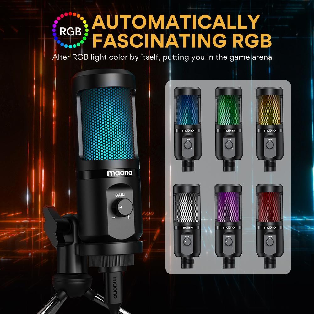 Micro để bàn MAONO AU-PM461TR RGB có đèn RGB