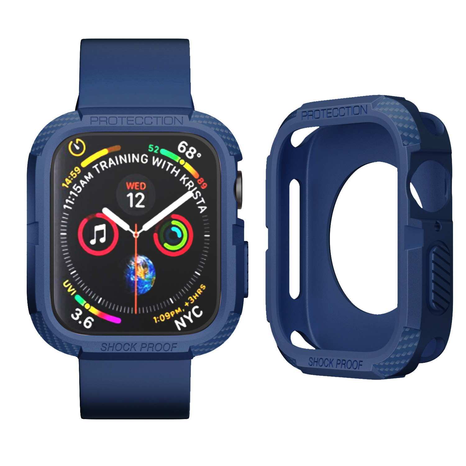 Ốp Case Chống Shock Chống Va Đập Carbon cho Apple Watch Series 4/5/6/SE/7/8 Size 40/41/44/45mm