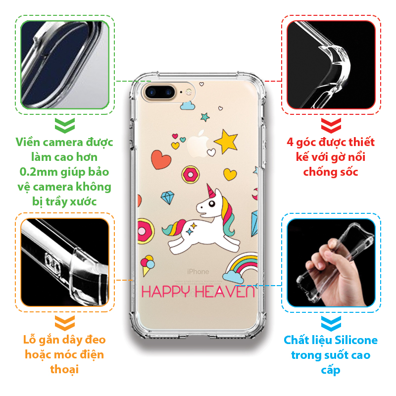 Ốp Lưng Dẻo Chống Sốc cho điện thoại Apple Iphone 7 Plus / 8 Plus - 04004 0551 HAPPY03 - Hàng Chính Hãng