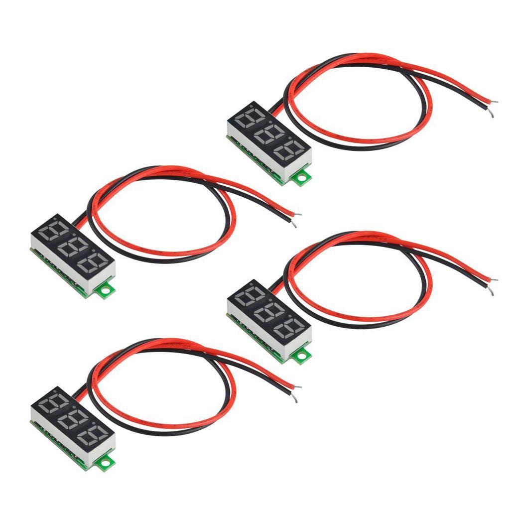 2 Wire DC 3.5-30V Digital Display Voltage Meter Voltmeter 0.28" LED Voltage Tester