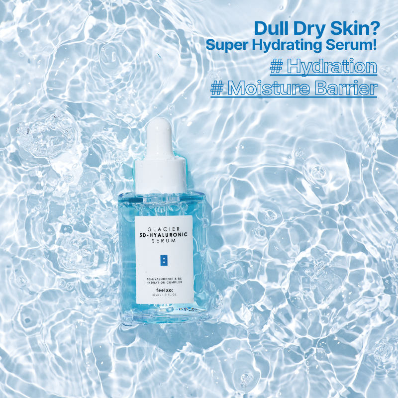 Serum hỗ trợ giảm mụn, dưỡng trắng da Feelxo Hyaluronic Acid 5D Glacier Kèm B5