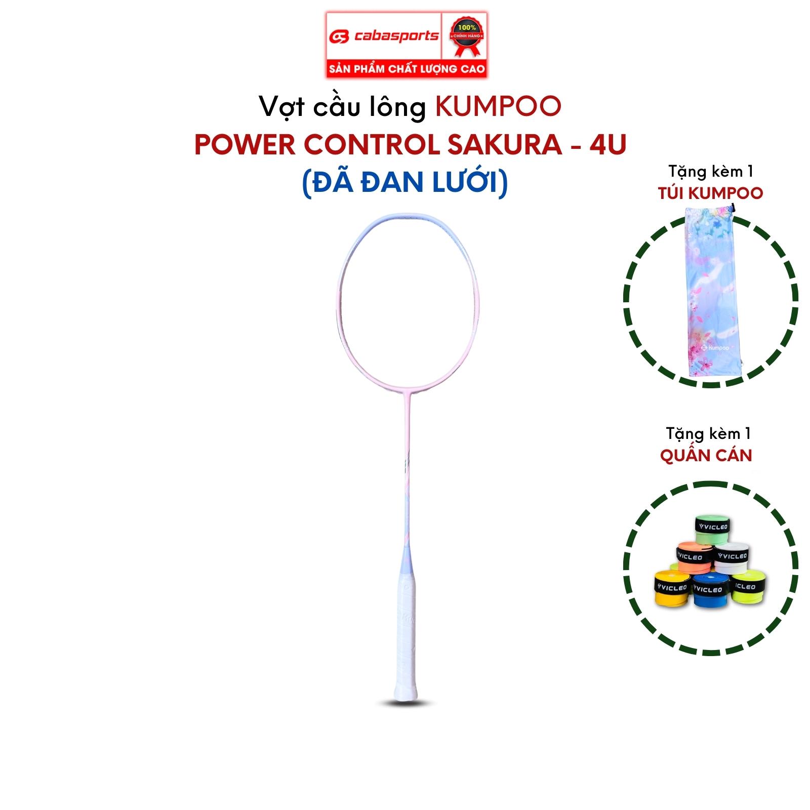 Vợt cầu lông đã đan lưới Kumpoo Power Control Sakura siêu nhẹ chính hãng, vợt chuyên công chất lượng giá rẻ