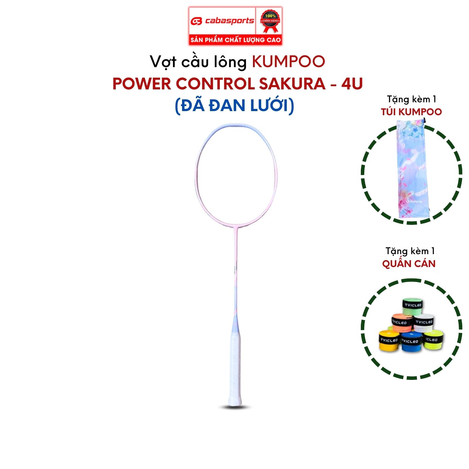 Vợt cầu lông đã đan lưới Kumpoo Power Control Sakura siêu nhẹ chính hãng, vợt chuyên công chất lượng giá rẻ