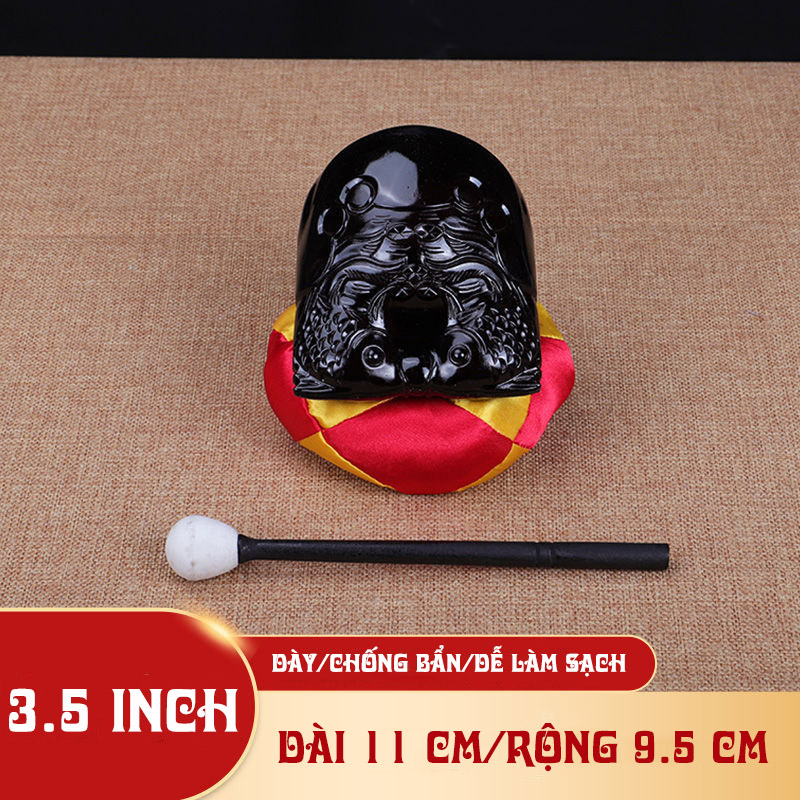 Bộ gõ mõ tụng kinh giảm căng thẳng stress, trang trí nhà cửa tặng mắt, viên ngọc- 3.5 inch