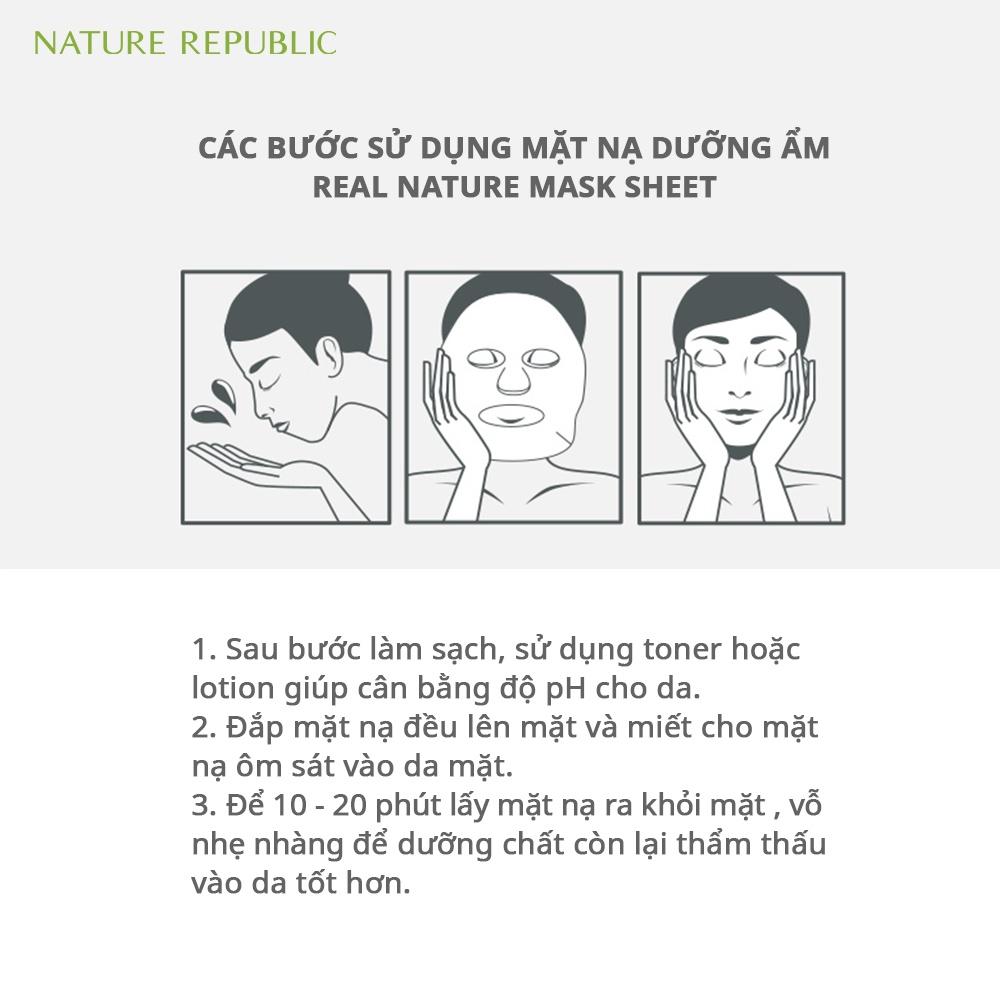 Nature Republic Mặt nạ giấy dưỡng ẩm, ngăn ngừa mụn cho da Real Nature Green Tea Mask Sheet 23ml