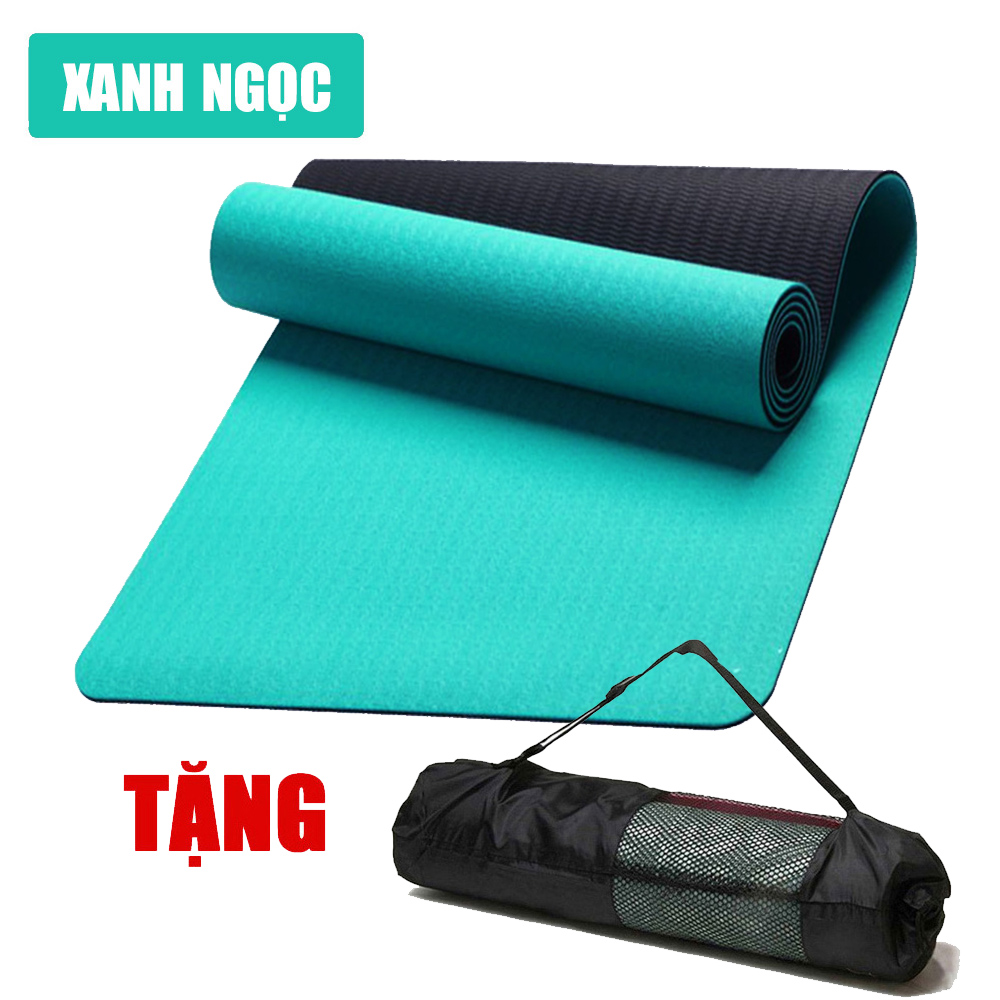 Thảm Tập Yoga chất liệu TPE 2 lớp dày 6mm chống trơn trượt cực tốt