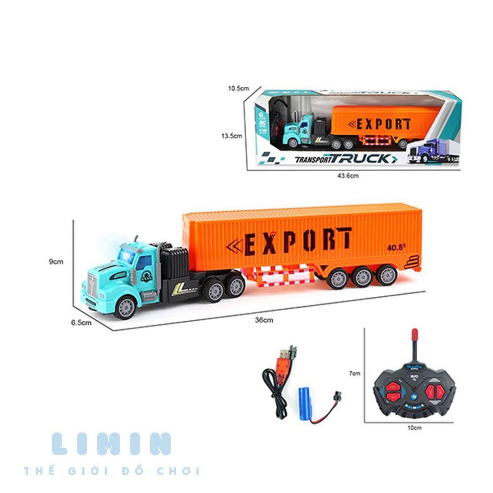 Xe container điều khiển từ xa, xe đồ chơi trẻ em điều khiển từ xa, mô phỏng chi tiết như bản gốc, chất liệu nhựa ABS