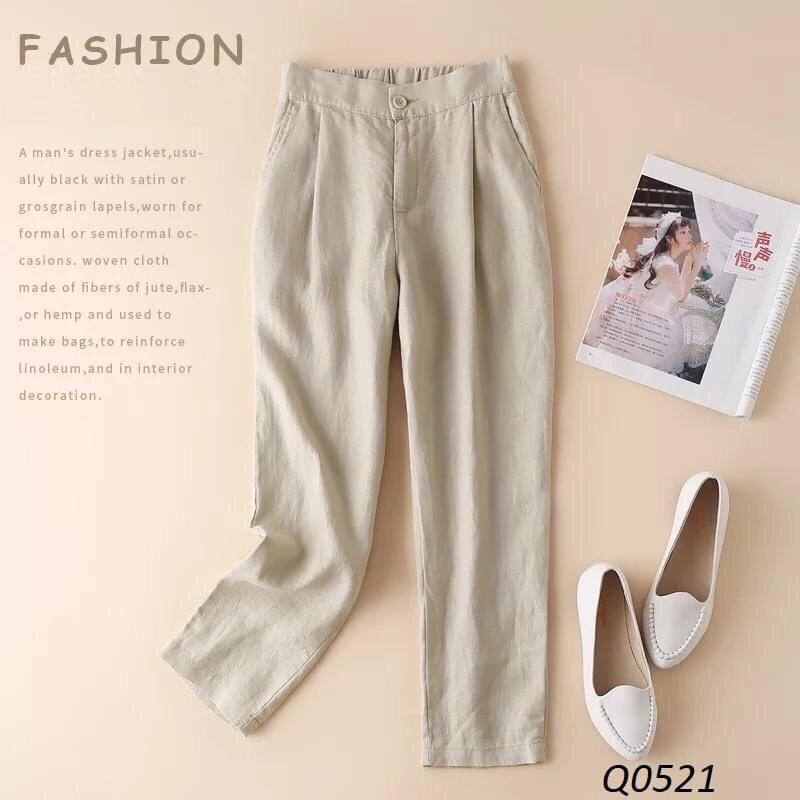 QUẦN BAGGY KHÓA THẬT CÓ CHUN SAU CHẤT ĐŨI NHẸ MÁT THỜI TRANG BANAMO FASHION BAGGY ĐŨI KHUY TRƯỚC CHUN SAU 821