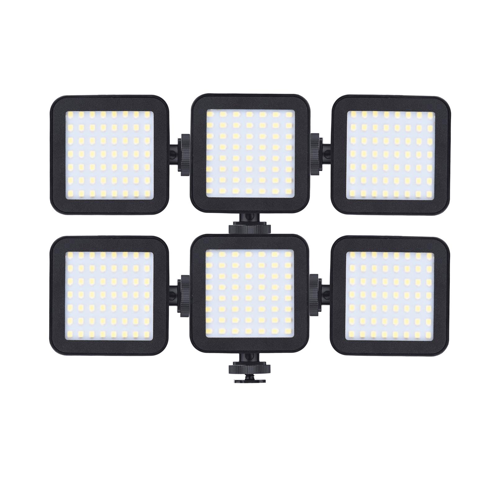 Đèn LED chụp ảnh video nhỏ 5.5W với Giá đỡ cho máy quay phim, livestream - Màu đen - Không bao gồm 2 pin AA