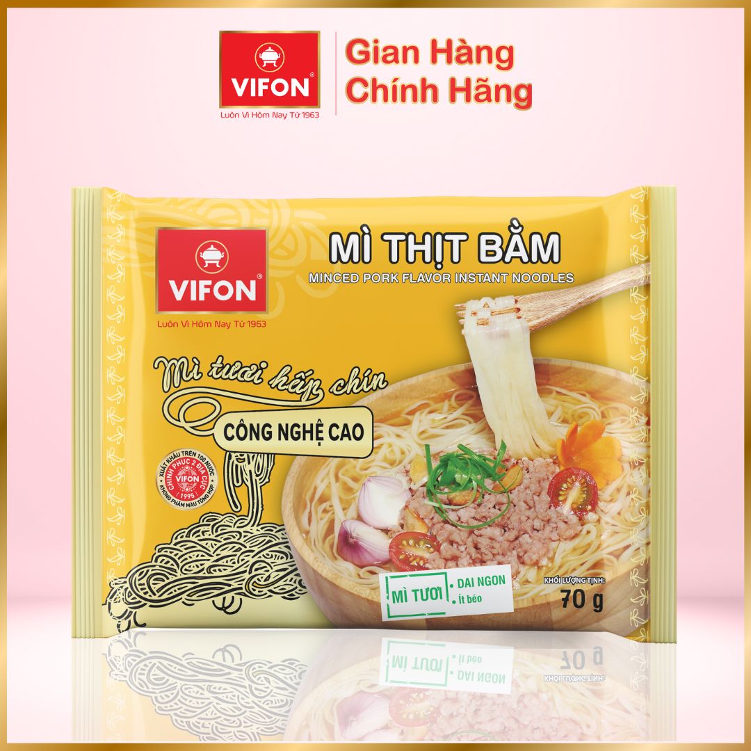 Thùng 30 Gói Mì Tươi VIFON vị Thịt Bằm (70gr/Gói)